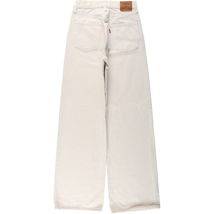 Levi's RIBCAGE WIDE LEG Flare Cut Denim Pants, Women's Size L (equivalent to W28) cotton ivory Vintage Second Hand
