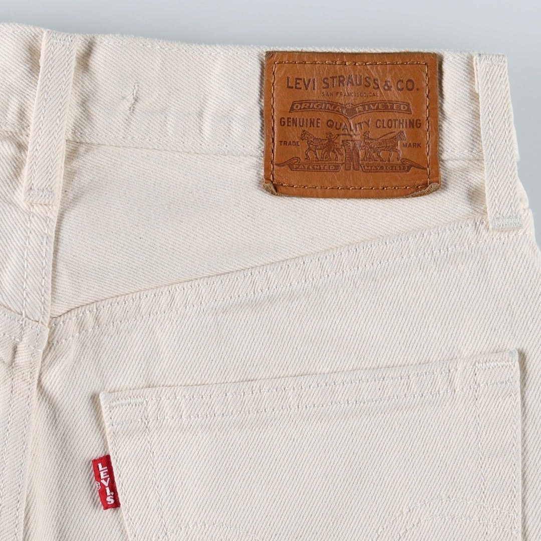 Levi's RIBCAGE WIDE LEG Flare Cut Denim Pants, Women's Size L (equivalent to W28) cotton ivory Vintage Second Hand