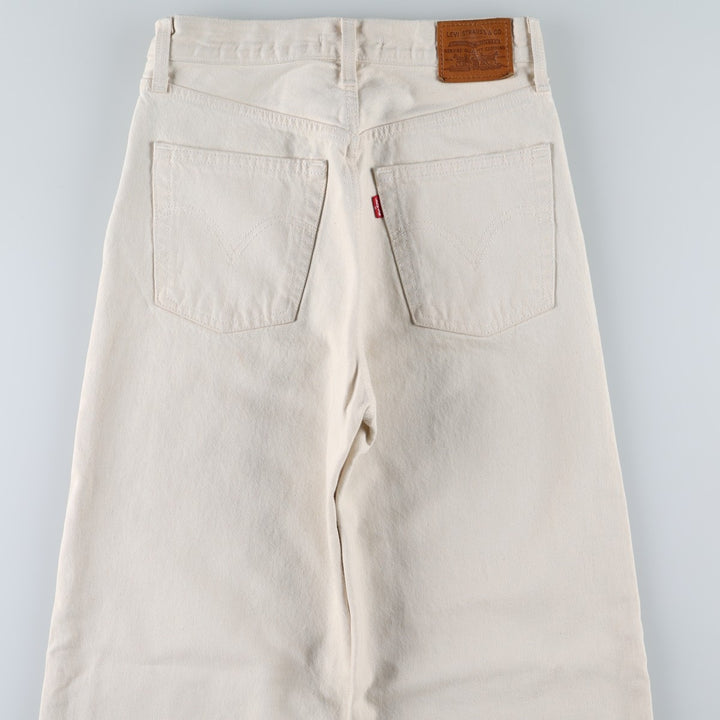 Levi's RIBCAGE WIDE LEG Flare Cut Denim Pants, Women's Size L (equivalent to W28) cotton ivory Vintage Second Hand