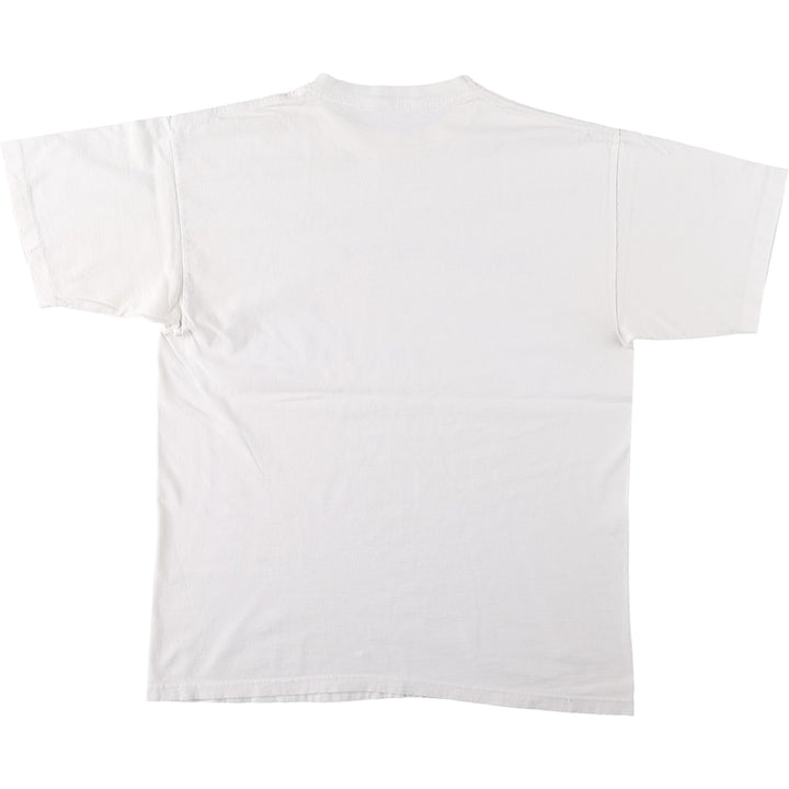 90'S message print T-shirt, men's size M equivalent, vintage. unclear white type Vintage Second Hand