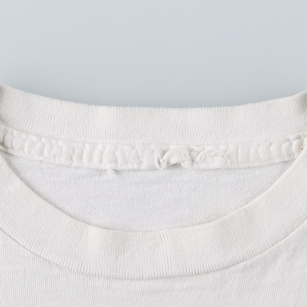 90'S message print T-shirt, men's size M equivalent, vintage. unclear white type Vintage Second Hand