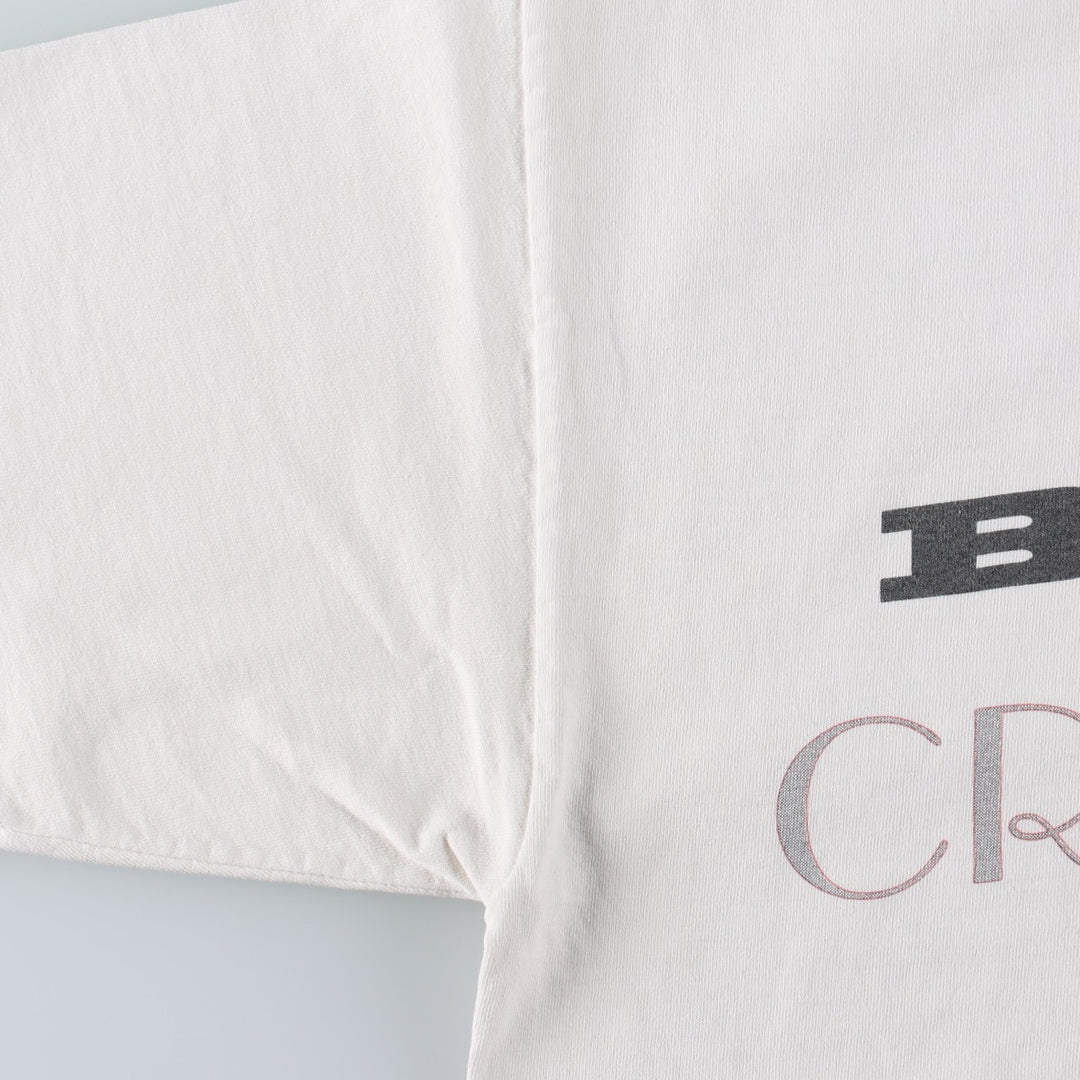 90'S message print T-shirt, men's size M equivalent, vintage. unclear white type Vintage Second Hand