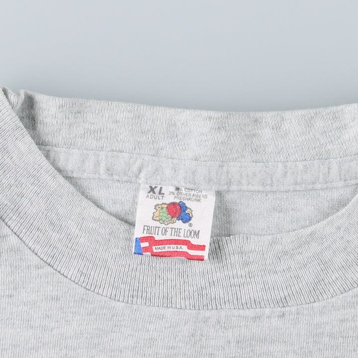90'S Fruit of the Loom Message Print T-Shirt Made in USA Men's XL Vintage cotton gray type Vintage Second Hand