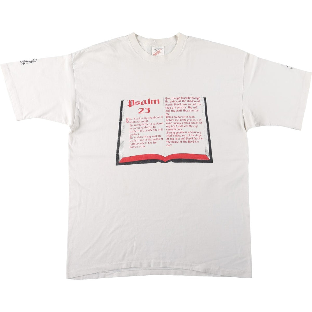 90'S WILD message print T-shirt, Made in USA, Men's XL equivalent, Vintage cotton white type Vintage Second Hand