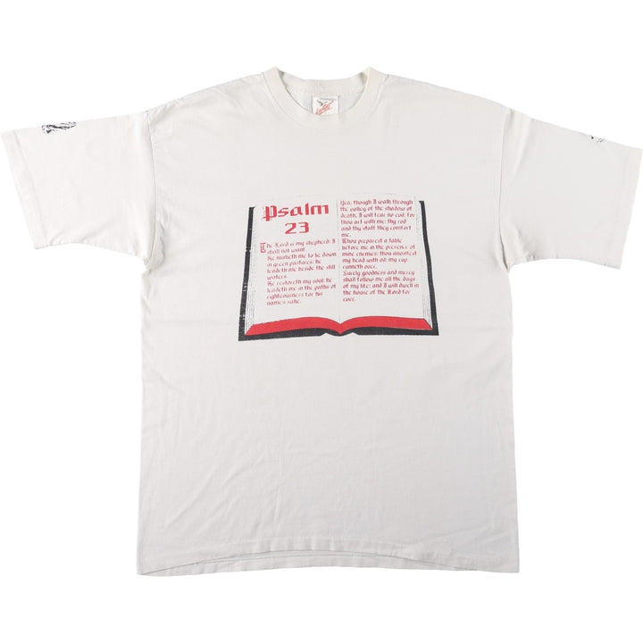 90'S WILD message print T-shirt, Made in USA, Men's XL equivalent, Vintage cotton white type Vintage Second Hand