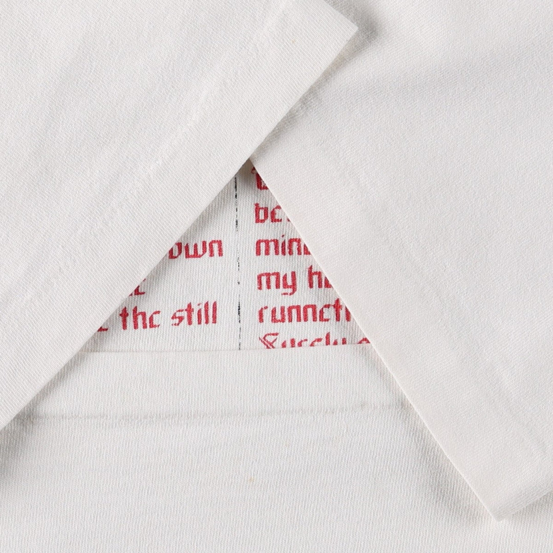 90'S WILD message print T-shirt, Made in USA, Men's XL equivalent, Vintage cotton white type Vintage Second Hand