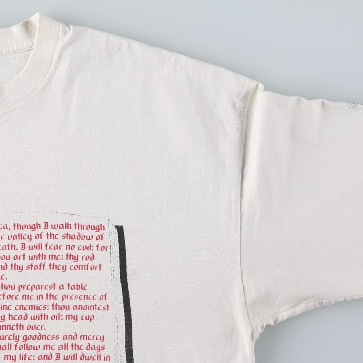 90'S WILD message print T-shirt, Made in USA, Men's XL equivalent, Vintage cotton white type Vintage Second Hand