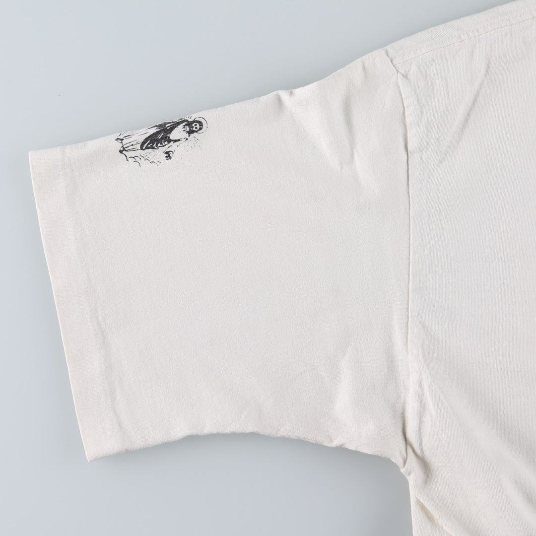 90'S WILD message print T-shirt, Made in USA, Men's XL equivalent, Vintage cotton white type Vintage Second Hand