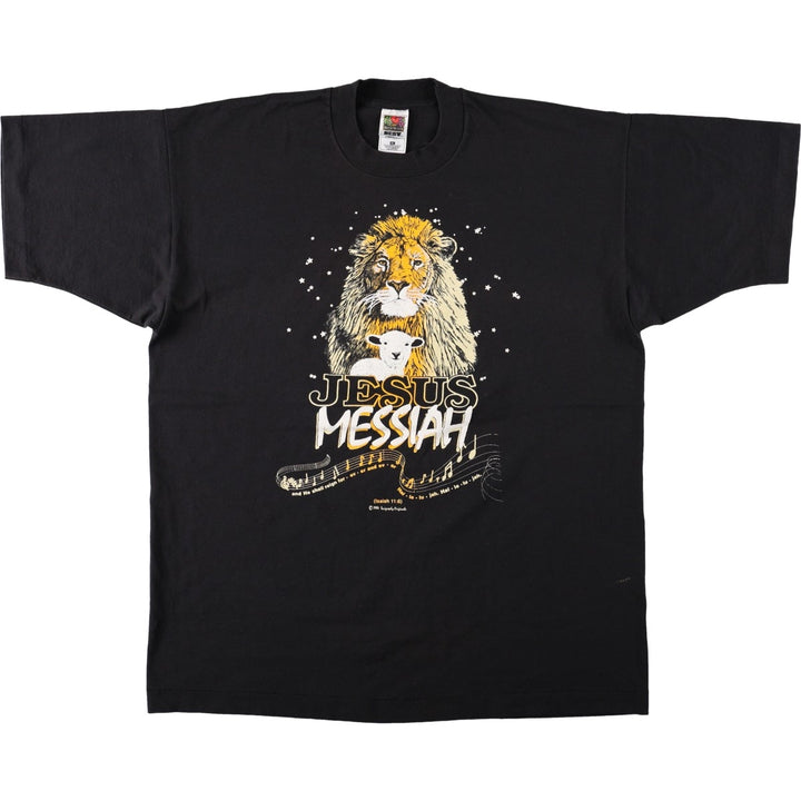 90s-00'S Jesus Christ Message Print T-Shirt, Men's XL (approx.), Vintage cotton black type Vintage Second Hand