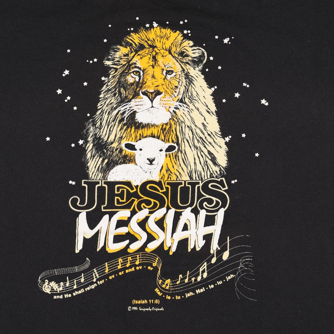 90s-00'S Jesus Christ Message Print T-Shirt, Men's XL (approx.), Vintage cotton black type Vintage Second Hand