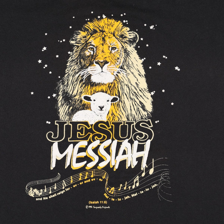 90s-00'S Jesus Christ Message Print T-Shirt, Men's XL (approx.), Vintage cotton black type Vintage Second Hand