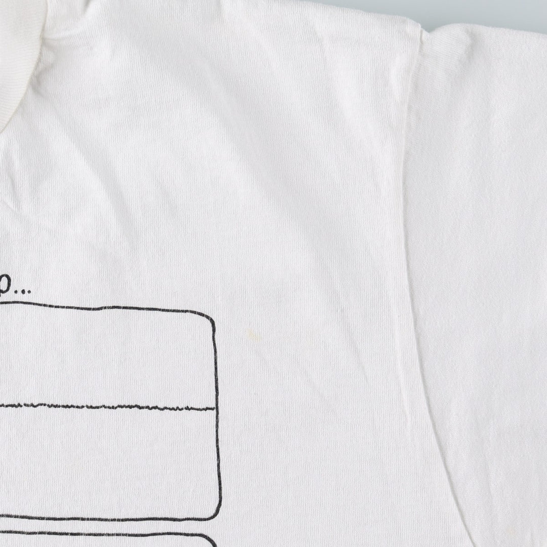 80'S Fruit of the Loom Art T-Shirt, Made in Canada, Men's XL equivalent, Vintage cotton white type Vintage Second Hand