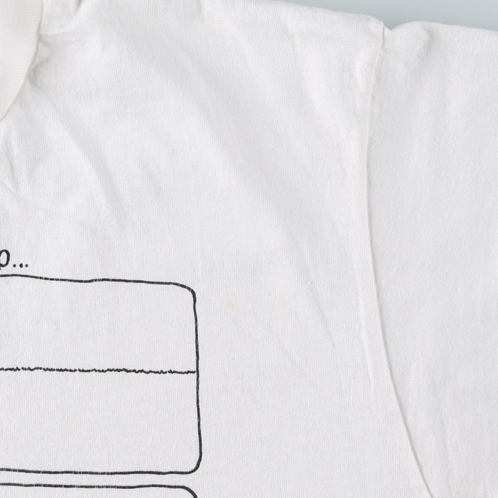 80'S Fruit of the Loom Art T-Shirt, Made in Canada, Men's XL equivalent, Vintage cotton white type Vintage Second Hand