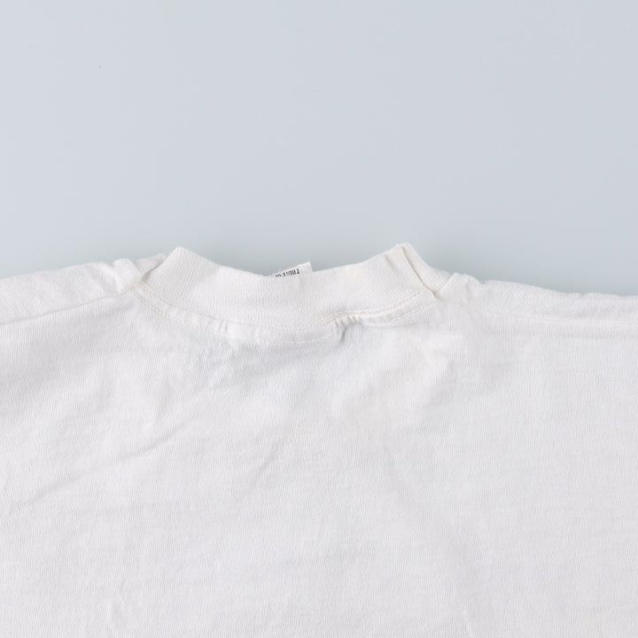 80'S Fruit of the Loom Art T-Shirt, Made in Canada, Men's XL equivalent, Vintage cotton white type Vintage Second Hand