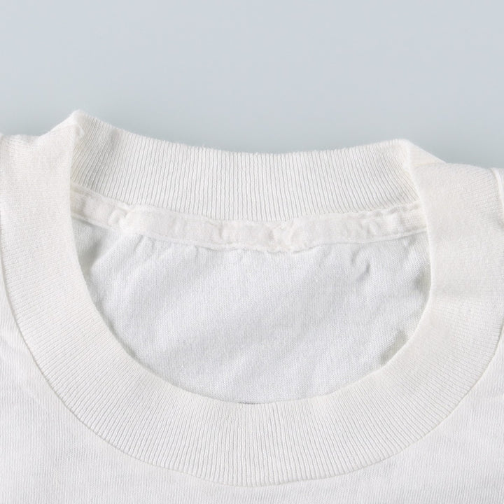 90'S message print T-shirt, men's size L equivalent, vintage. unclear white type Vintage Second Hand
