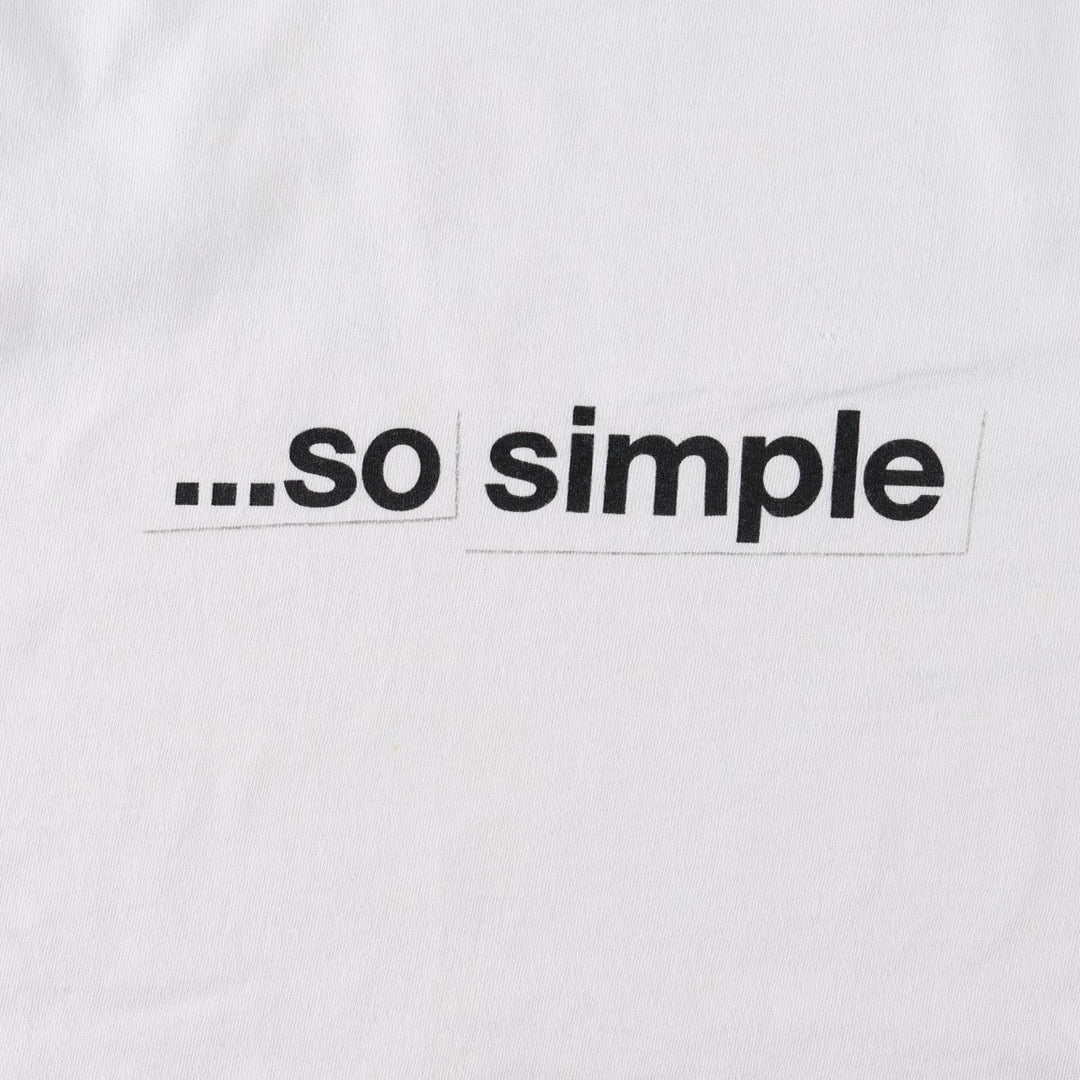 90'S message print T-shirt, men's size L equivalent, vintage. unclear white type Vintage Second Hand
