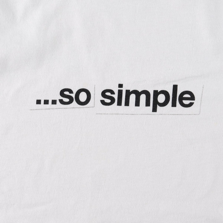 90'S message print T-shirt, men's size L equivalent, vintage. unclear white type Vintage Second Hand