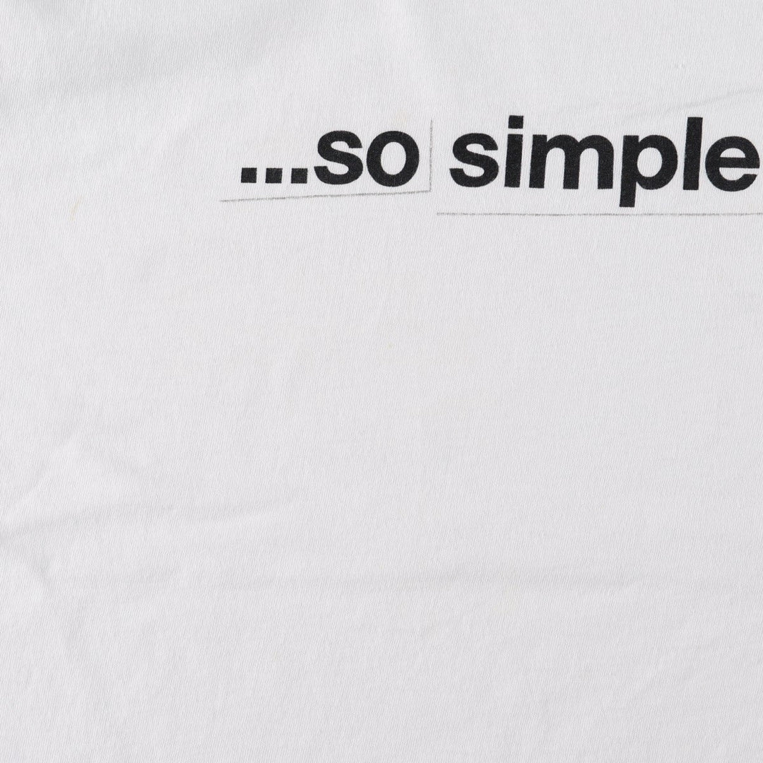 90'S message print T-shirt, men's size L equivalent, vintage. unclear white type Vintage Second Hand