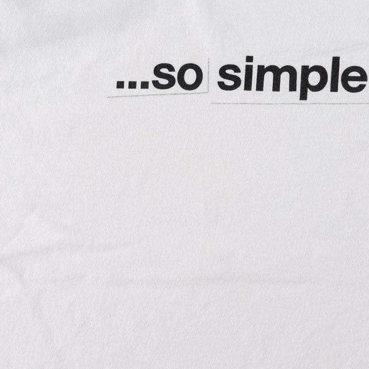 90'S message print T-shirt, men's size L equivalent, vintage. unclear white type Vintage Second Hand