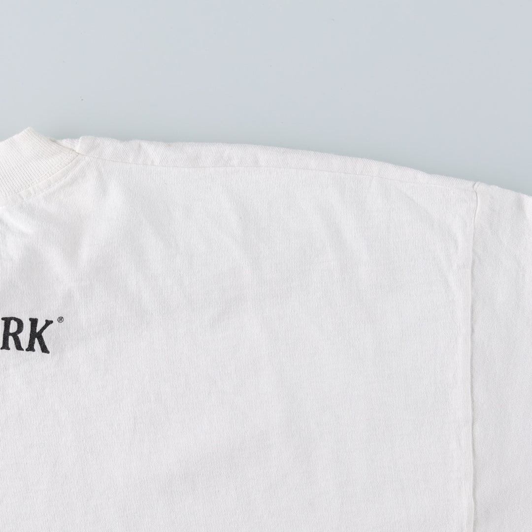 90'S message print T-shirt, men's size L equivalent, vintage. unclear white type Vintage Second Hand