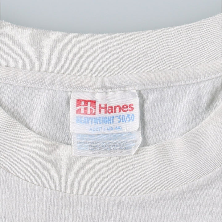 90'S Hanes HEAVYWEIGHT 50 cotton white type Vintage Second Hand