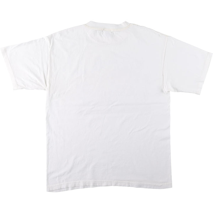 90'S Murina parody message print T-shirt, made in USA, men's size XL equivalent, vintage. cotton white type Vintage Second Hand