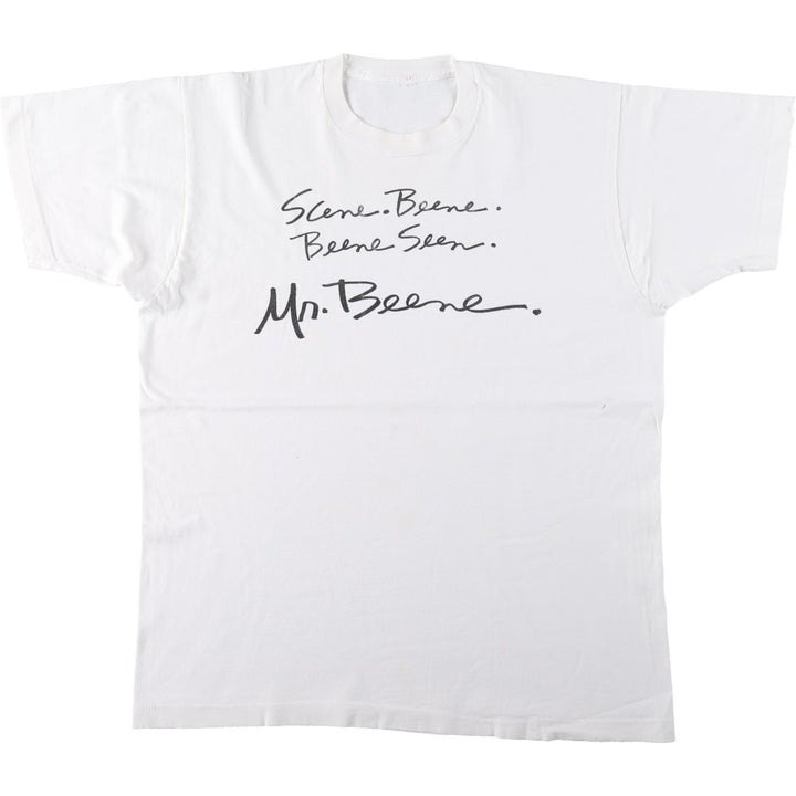 ~90'S Geoffrey Beene Message Print T-Shirt, Men's Size L (Equivalent), Vintage unclear white type Vintage Second Hand