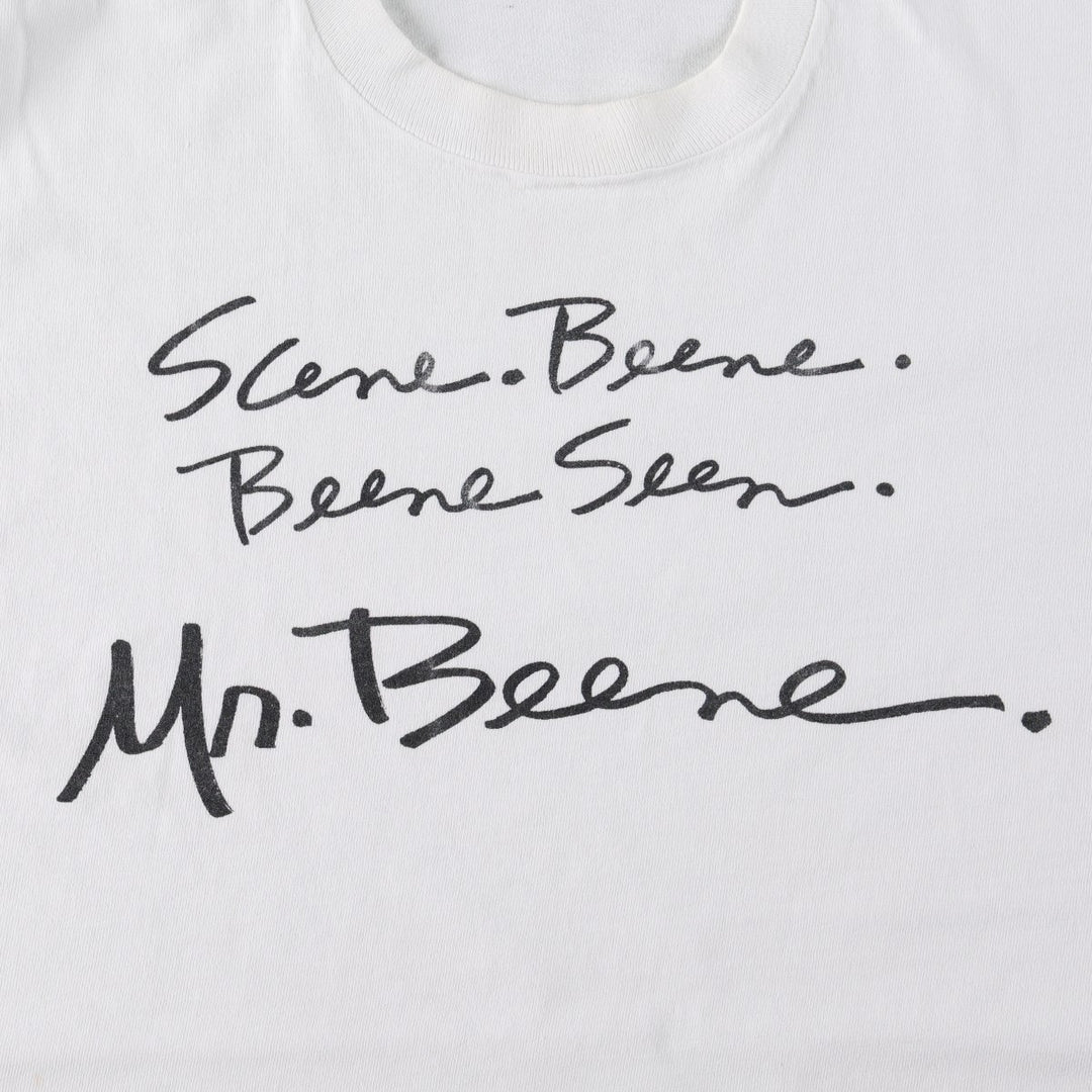 ~90'S Geoffrey Beene Message Print T-Shirt, Men's Size L (Equivalent), Vintage unclear white type Vintage Second Hand