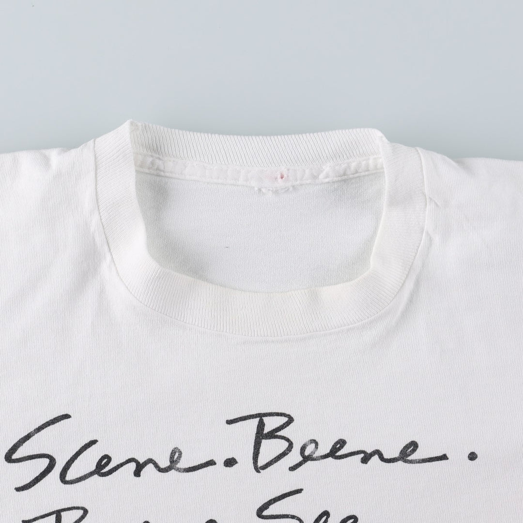 ~90'S Geoffrey Beene Message Print T-Shirt, Men's Size L (Equivalent), Vintage unclear white type Vintage Second Hand