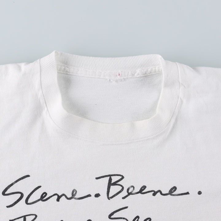 ~90'S Geoffrey Beene Message Print T-Shirt, Men's Size L (Equivalent), Vintage unclear white type Vintage Second Hand