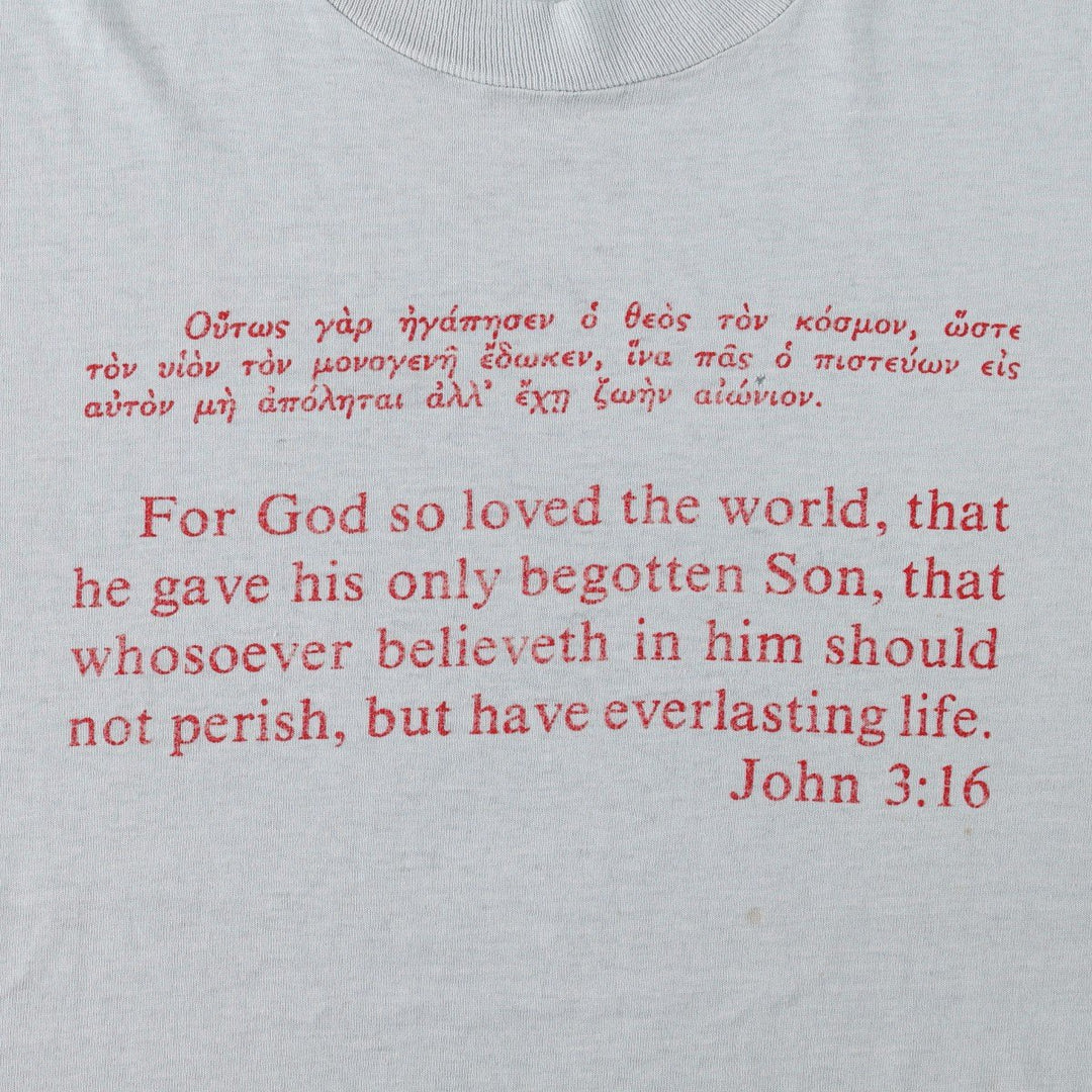 ~90'S Jesus Christ Message Print T-Shirt, Men's Size M (Equivalent), Vintage unclear Blue type light blue Vintage Second Hand