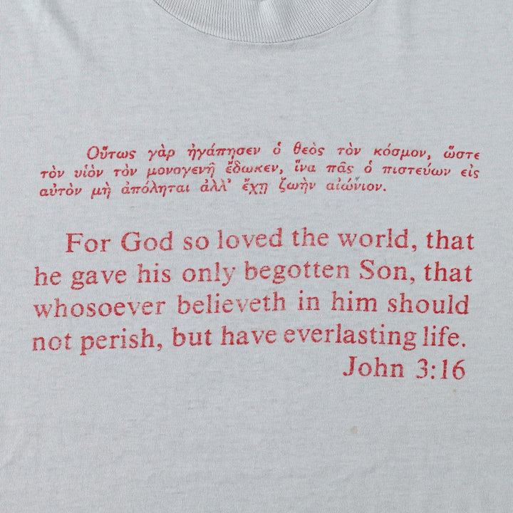 ~90'S Jesus Christ Message Print T-Shirt, Men's Size M (Equivalent), Vintage unclear Blue type light blue Vintage Second Hand