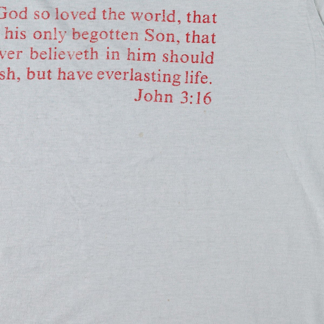 ~90'S Jesus Christ Message Print T-Shirt, Men's Size M (Equivalent), Vintage unclear Blue type light blue Vintage Second Hand