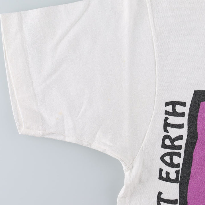 90'S Fruit of the Loom Art T-Shirt, Made in USA, Men's Size L (approx.), Vintage cotton white type Vintage Second Hand
