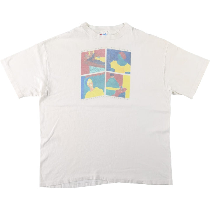 90'S Hanes BEEFY-T Art T-shirt Made in USA Men's XL Vintage cotton white type Vintage Second Hand