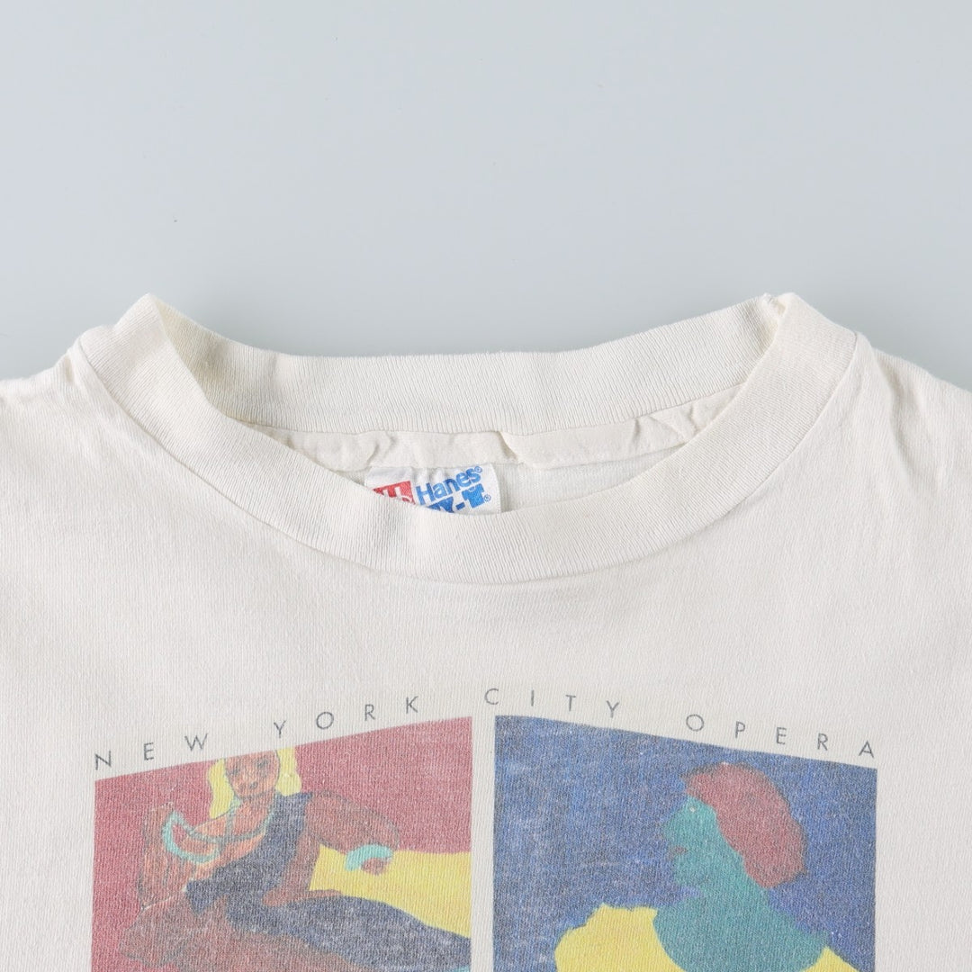 90'S Hanes BEEFY-T Art T-shirt Made in USA Men's XL Vintage cotton white type Vintage Second Hand