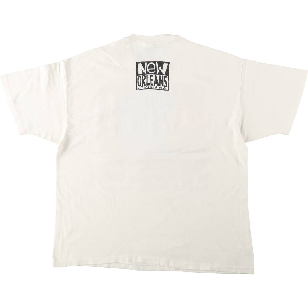 90'S Hanes BIG HED DESIGNS Art T-Shirt, Made in USA, Men's XL equivalent, Vintage cotton white type Vintage Second Hand