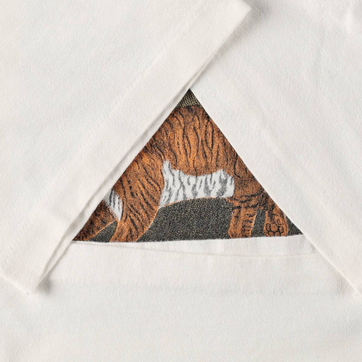 90'S Tiger Pattern Art T-Shirt, Men's Size M (Equivalent), Vintage unclear white type Vintage Second Hand