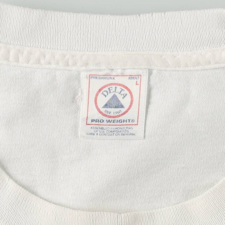 90s-00'S Delta JESUS CHRIST art T-shirt, men's size L (approx.) cotton white type Vintage Second Hand