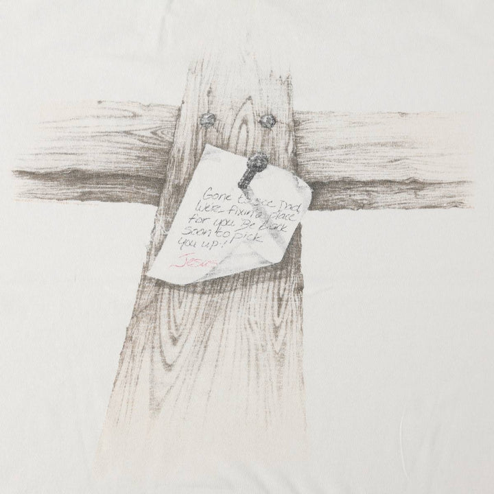 90s-00'S Delta JESUS CHRIST art T-shirt, men's size L (approx.) cotton white type Vintage Second Hand