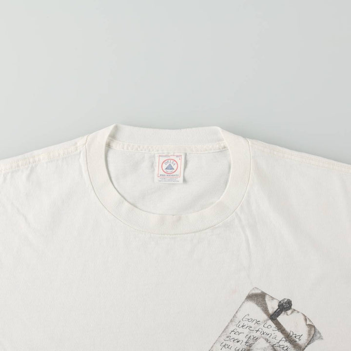 90s-00'S Delta JESUS CHRIST art T-shirt, men's size L (approx.) cotton white type Vintage Second Hand
