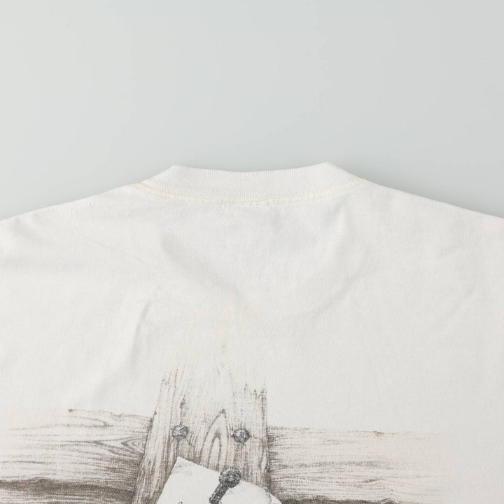 90s-00'S Delta JESUS CHRIST art T-shirt, men's size L (approx.) cotton white type Vintage Second Hand