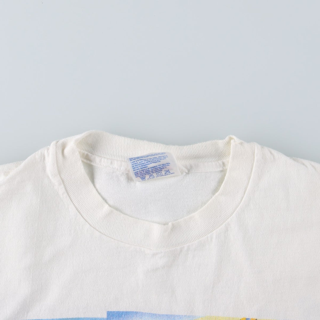 90'S Hanes Powersoft Advertising T-Shirt, Made in USA, Men's XL equivalent, Vintage cotton white type Vintage Second Hand