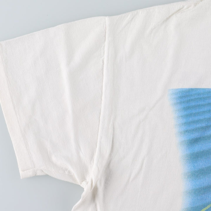 90'S Hanes Powersoft Advertising T-Shirt, Made in USA, Men's XL equivalent, Vintage cotton white type Vintage Second Hand