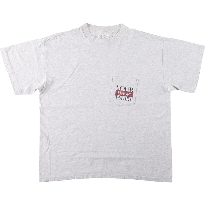 ~90'S KINGSTREE KNITS BASIC Basic Advertising T-Shirt, Made in USA, Men's XL equivalent, Vintage cotton gray type Vintage Second Hand