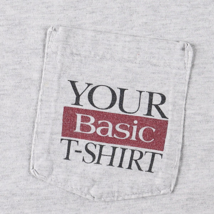 ~90'S KINGSTREE KNITS BASIC Basic Advertising T-Shirt, Made in USA, Men's XL equivalent, Vintage cotton gray type Vintage Second Hand