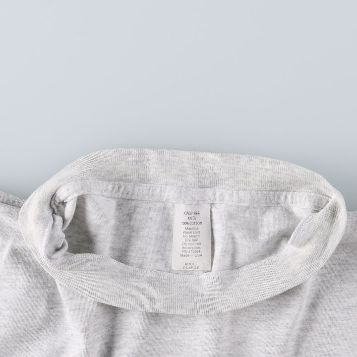 ~90'S KINGSTREE KNITS BASIC Basic Advertising T-Shirt, Made in USA, Men's XL equivalent, Vintage cotton gray type Vintage Second Hand