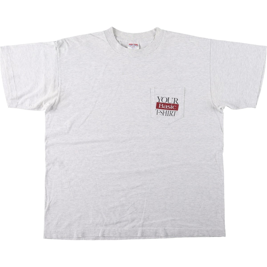 ~90'S Tee Jays SOF TEE BASIC Basic Advertising T-Shirt Made in USA Men's XL equivalent Vintage cotton gray type Vintage Second Hand
