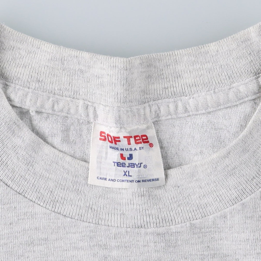 ~90'S Tee Jays SOF TEE BASIC Basic Advertising T-Shirt Made in USA Men's XL equivalent Vintage cotton gray type Vintage Second Hand