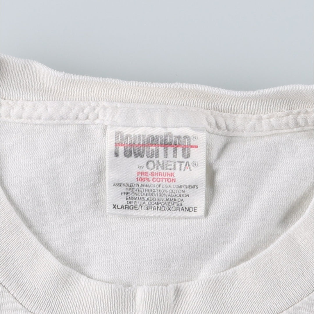90'S ONEITA PowerPro HOOTERS Advertising T-Shirt, Men's XL equivalent, Vintage cotton white type Vintage Second Hand